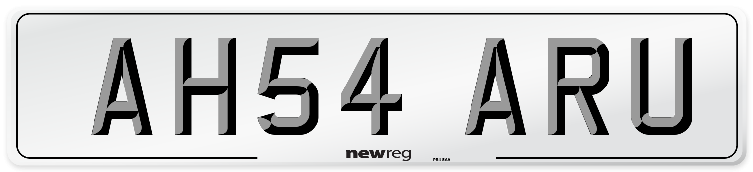 AH54 ARU Number Plate from New Reg